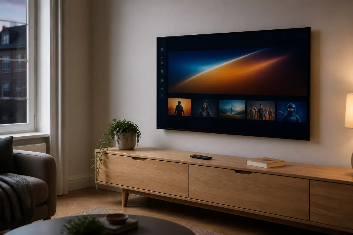 Living room TV ready for Provider Alpha setup